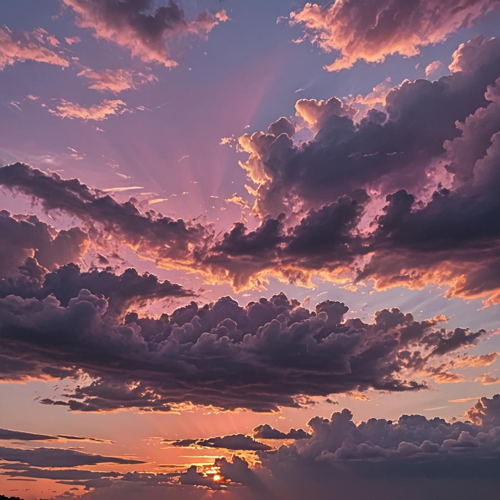 Mesmerizing Sunset View with Heavenly Sunshine Beams