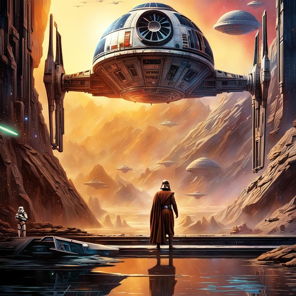 Star Wars Holographic Movie Poster in 80s Style