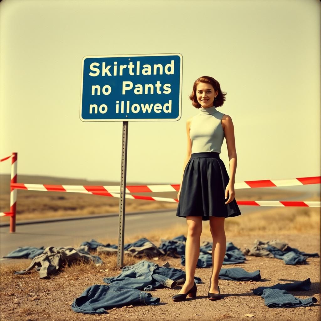 Vintage Photo: Woman at Skirtland Border