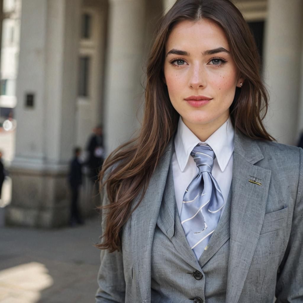 Classy British Woman in Preppy Style
