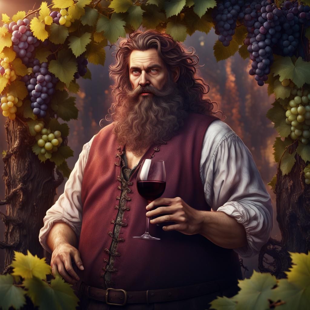 Dionysus as Modern Man with Wine