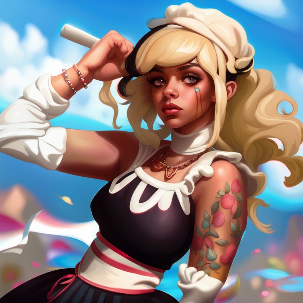 Melanie Martinez Portrait in Hyperdetailed Art Style