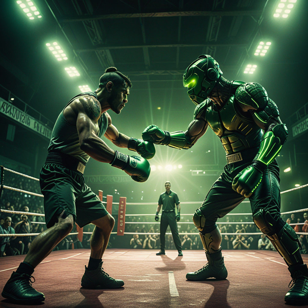 Glowing Human Boxer Faces Off Against Reptillian Alien Rival...