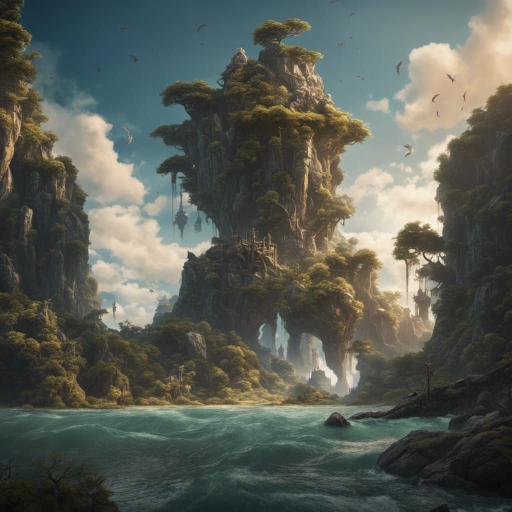 Fantastical Legendary Island Concept Art