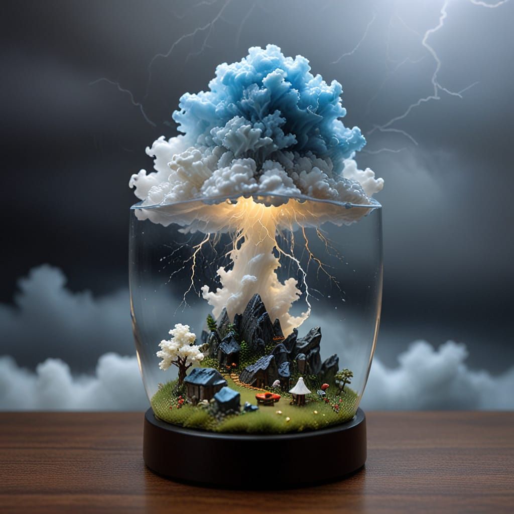 Translucent Miniature Thunderstorm Imagination