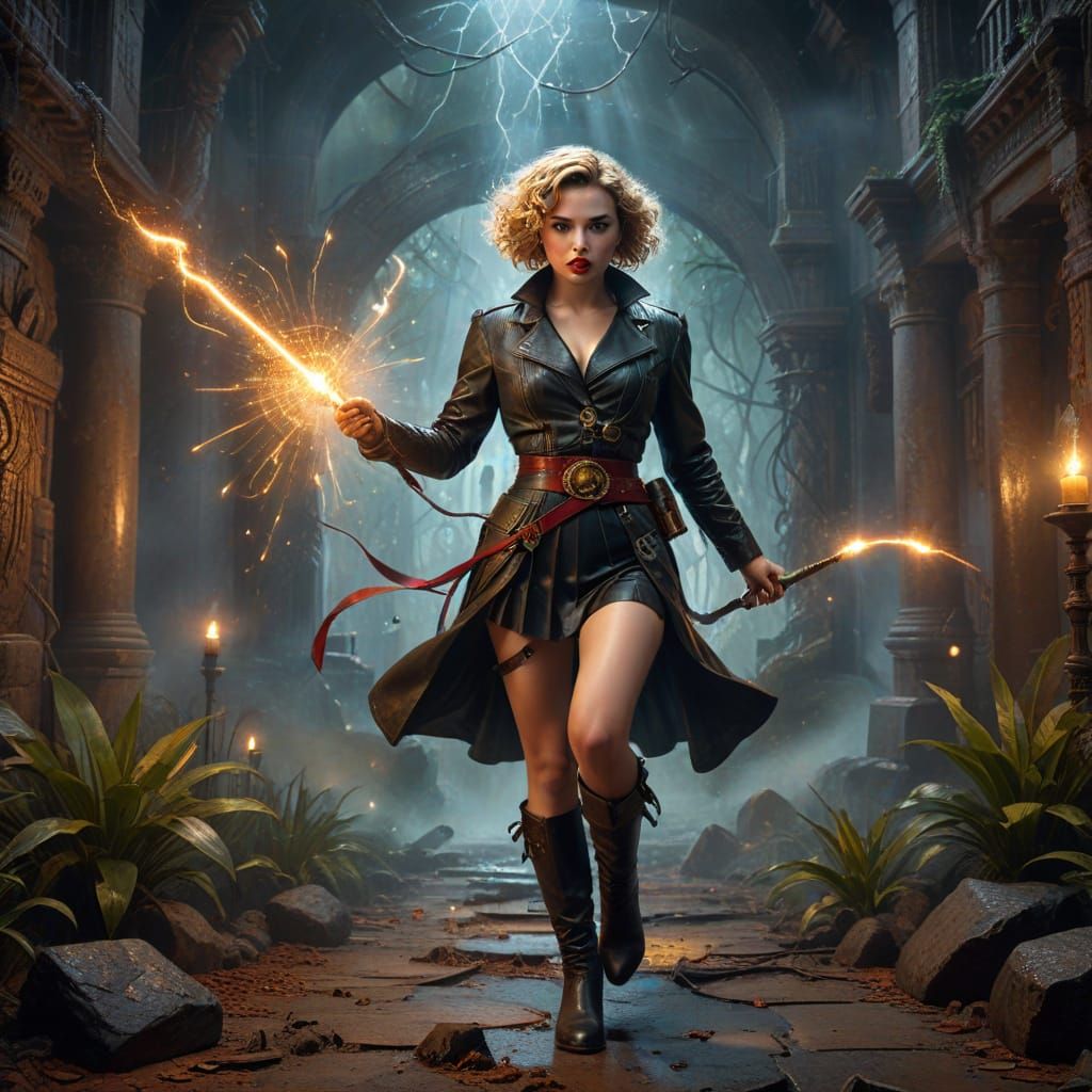 Regal Warrior Goddess in Cosmic Opulence