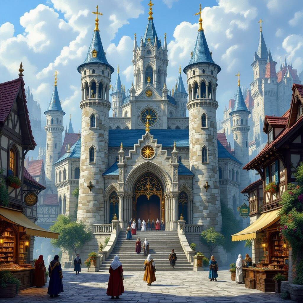 Ethereal Fantasy Temple of Justice in Mist