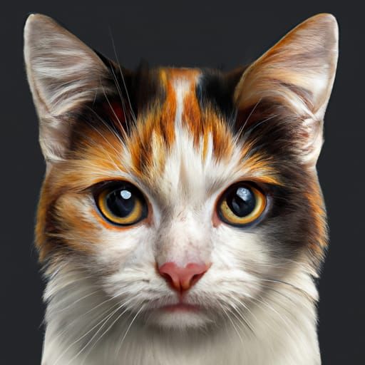 Hyperrealistic Calico Cat in Muted Tones