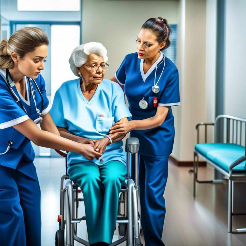 Nurses Teamwork: Hyperrealistic Hospital Scene