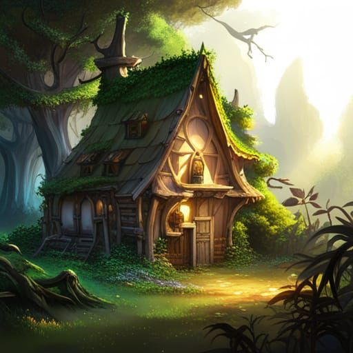 Enchanting Gnome House in a Magical Forest