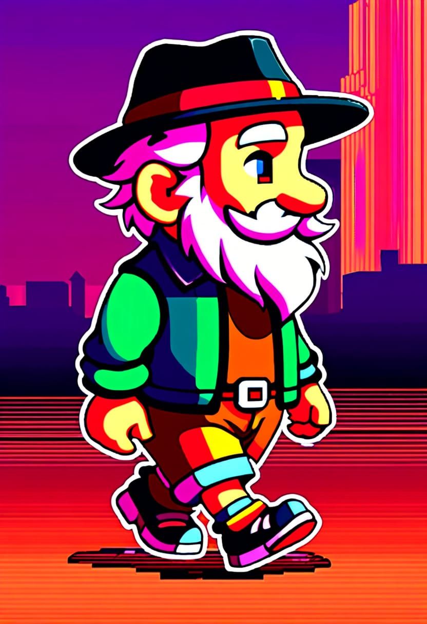 Retro Cityscape Pixel Art