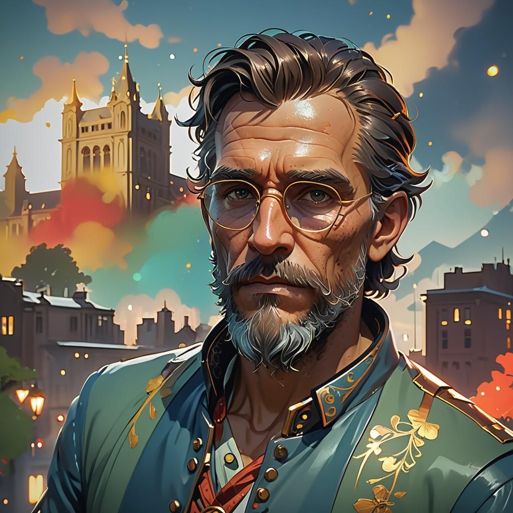 Night Portrait in Hyperdetailed Digital Art Style