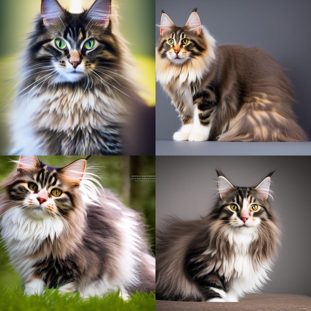 Stunning Tabby Norwegian Forest Cat in Natural Light