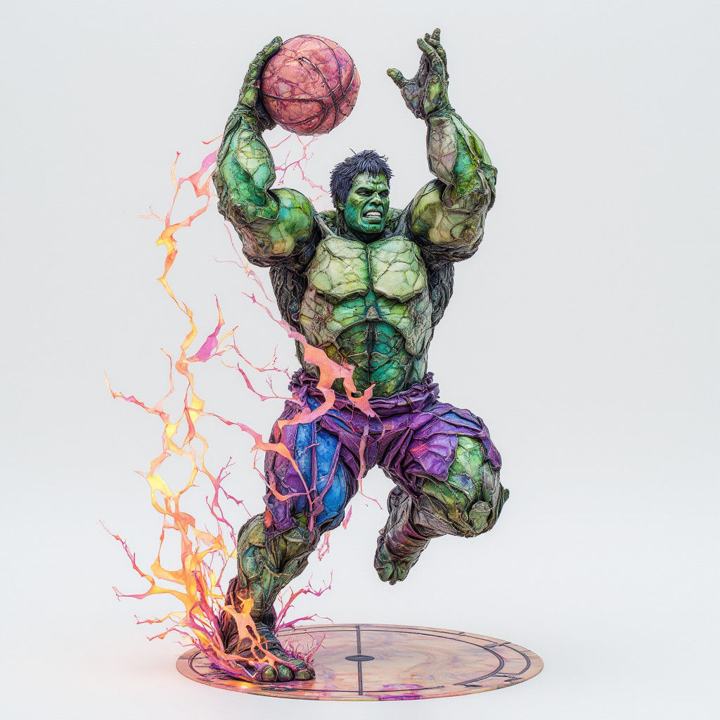 Origami Hulk Dunk in Mechanical Fantasy Art
