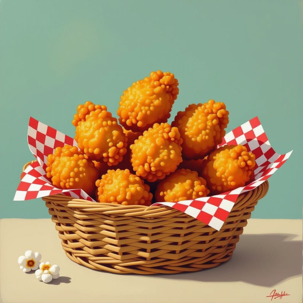 Popcorn Chicken Still Life in Pop Art Style