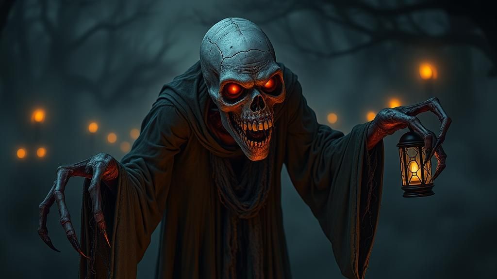 Nightmarish Halloween Creature in Shadows