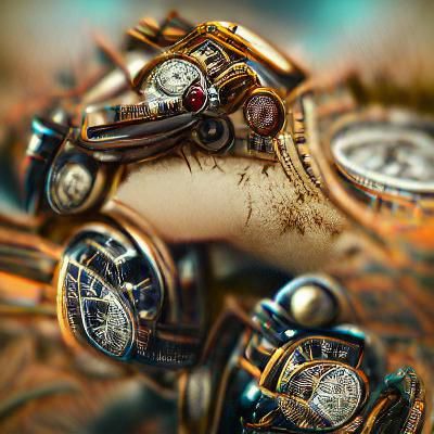 Vintage Watch Movement in Hyperrealistic Macro
