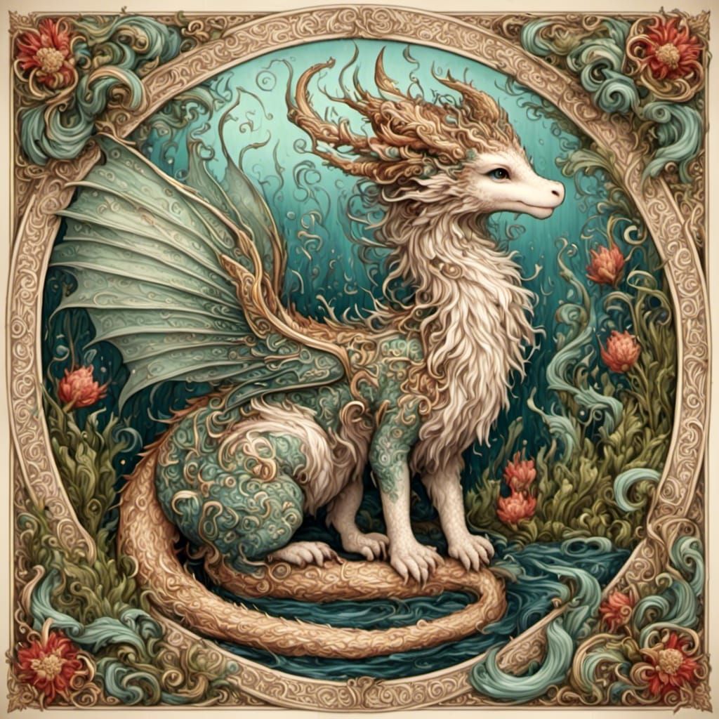 Adorable Dragon Portrait in Fantasy Style