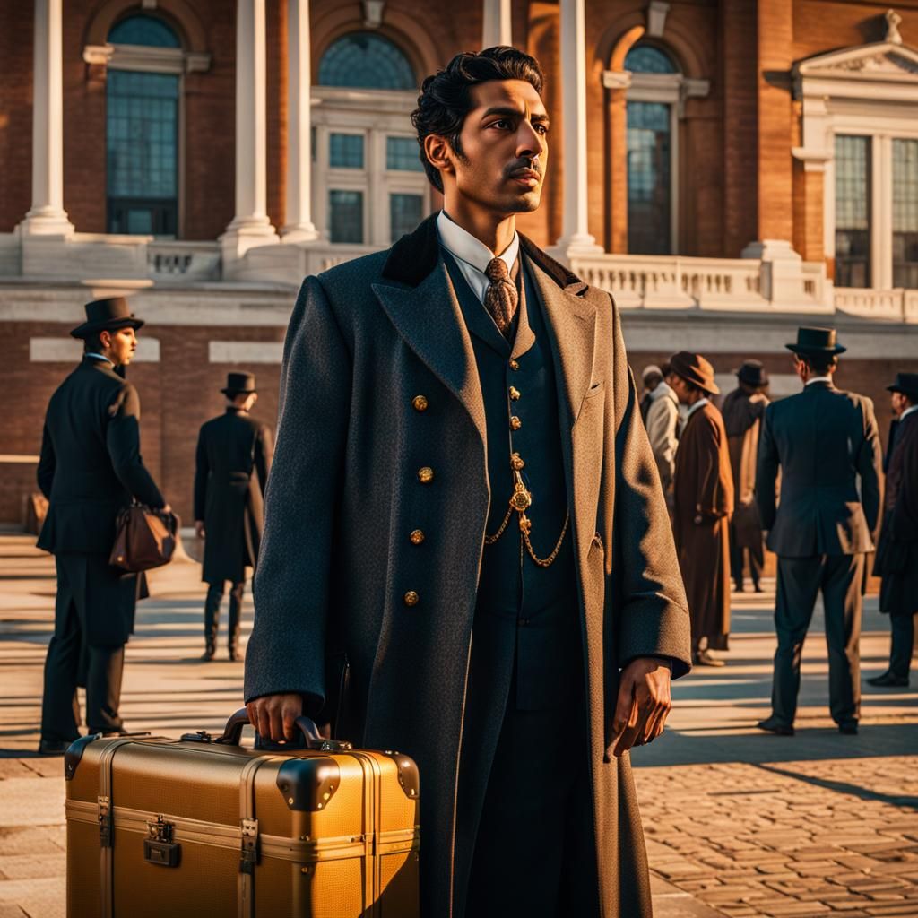 Algerian Man on Ellis Island, Splash Art