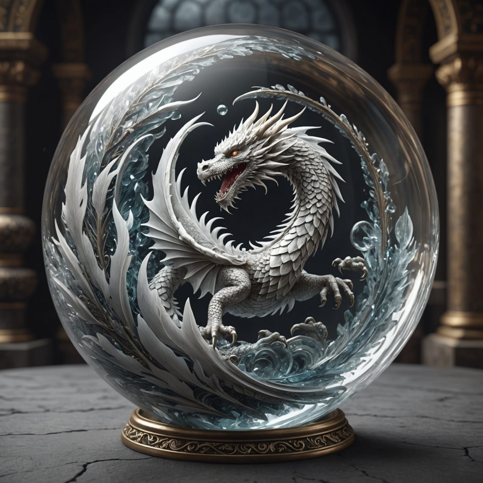 Dragon Scale Medallion: Epic Digital Matte Painting