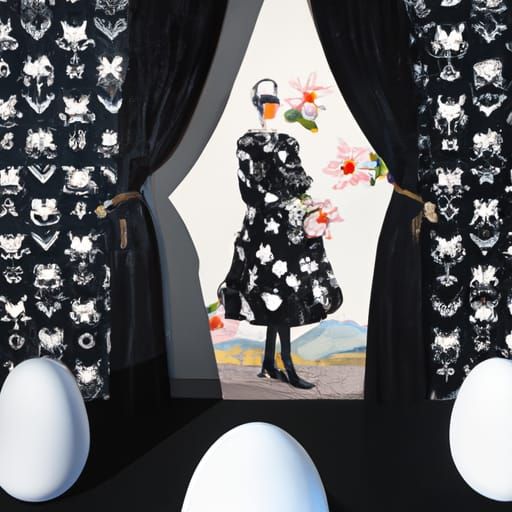 1960s Floral Dress in Surrealist Rococo Room