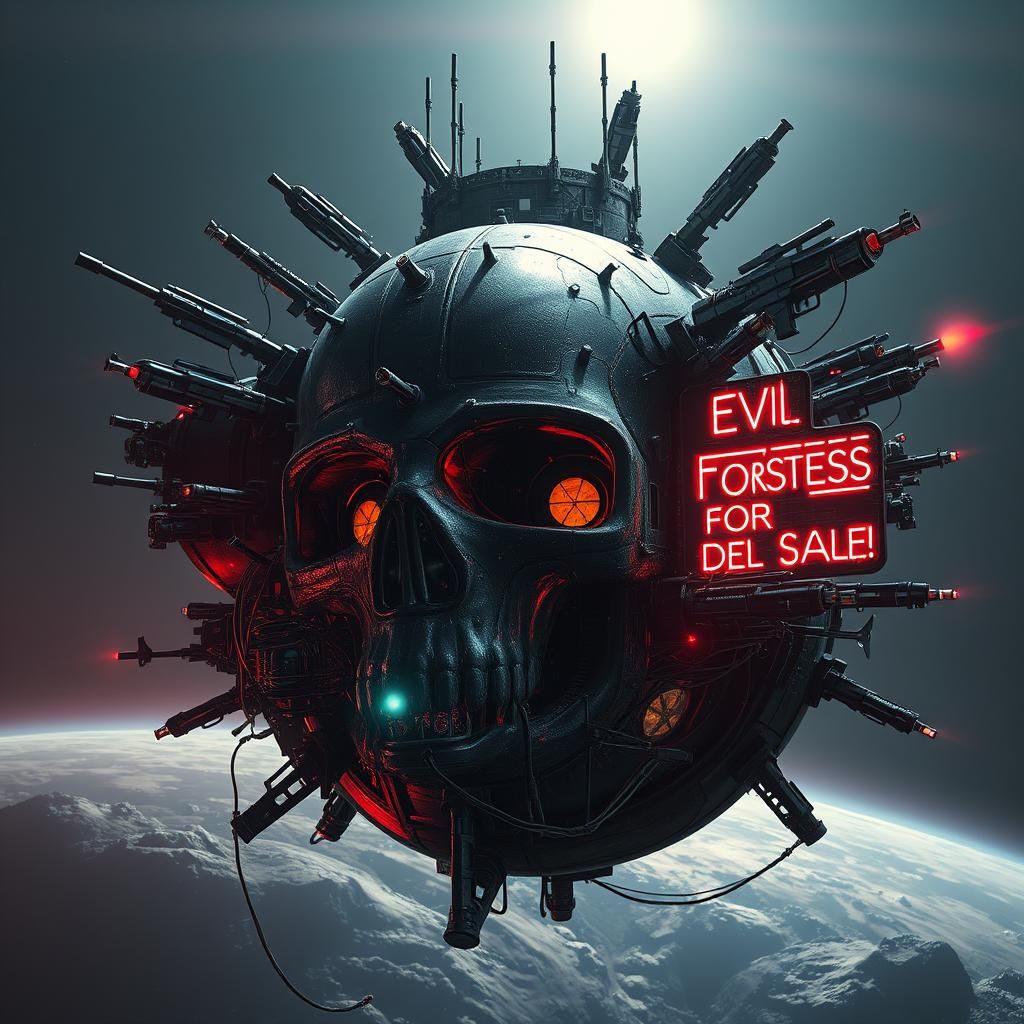 HR Giger Style Haunted Space Fortress