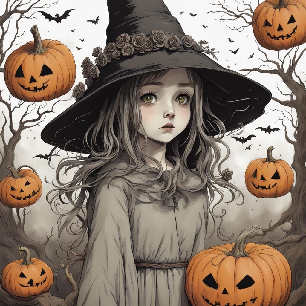 Ethereal Halloween Girl Digital Art