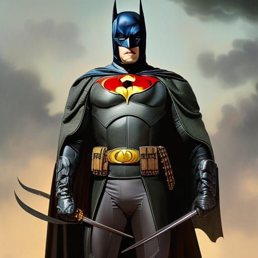 Batman as Elizabethan Noble in Hyperdetailed Portrait