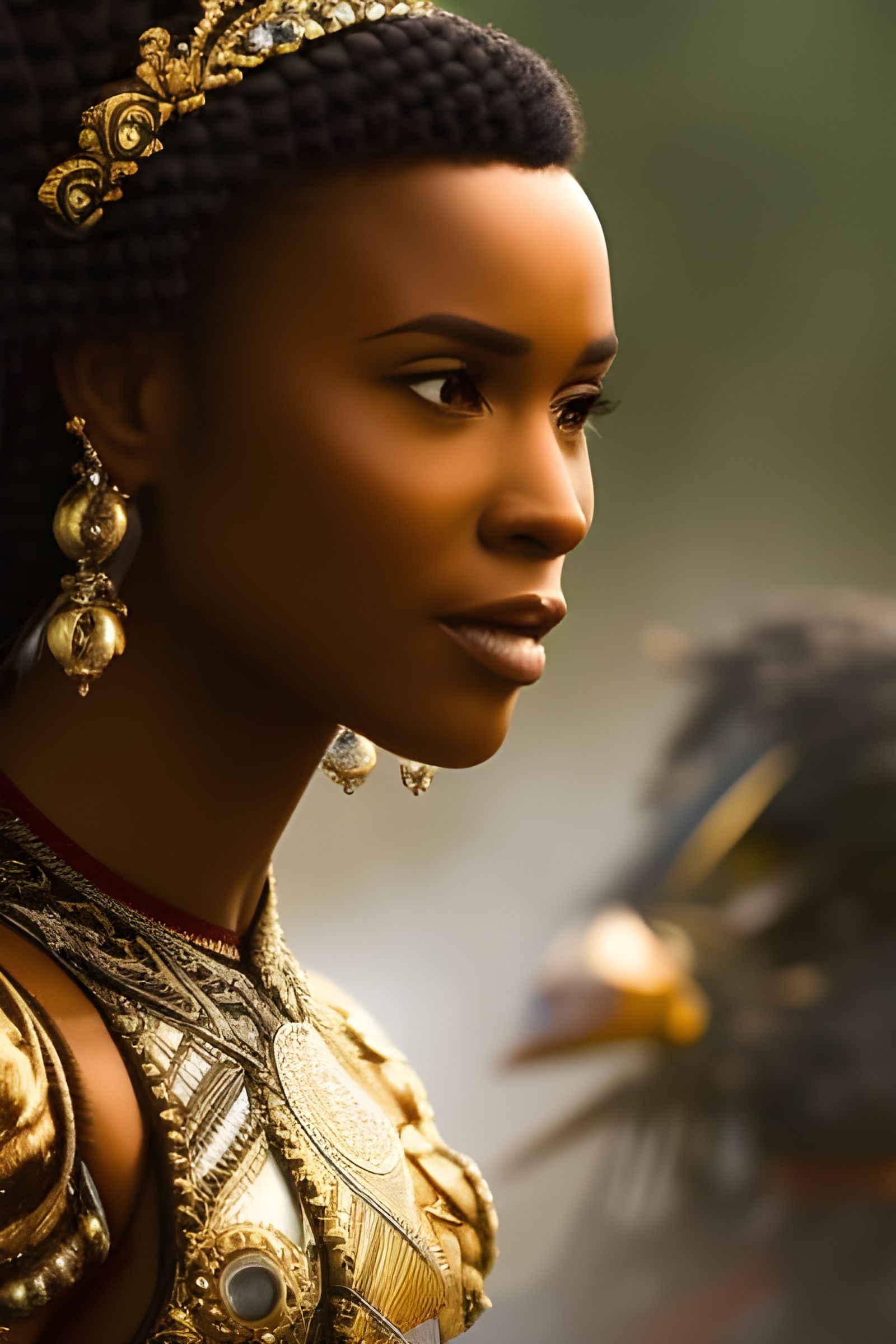 Black African Threatens Medieval Rogue: Ultra Realistic Port...