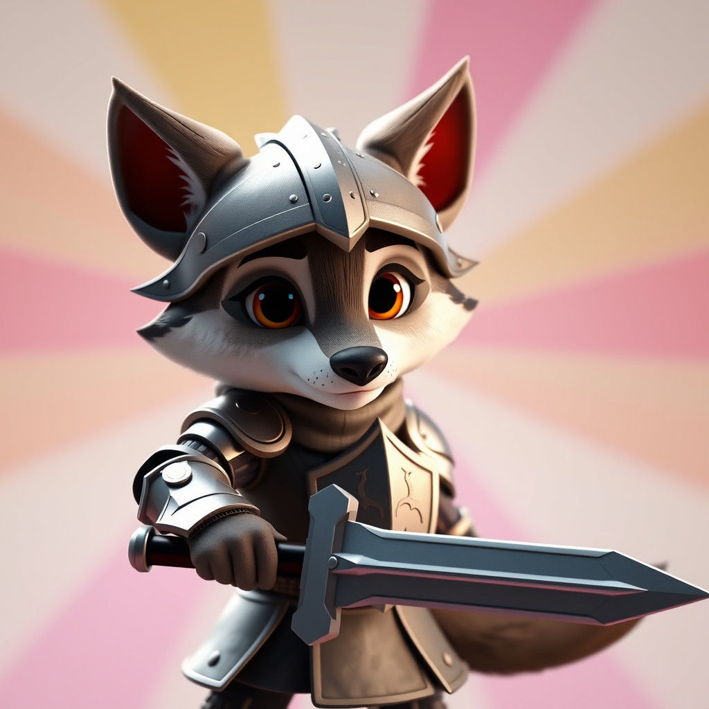Wolf Knight in Shining Armor: 3D Render