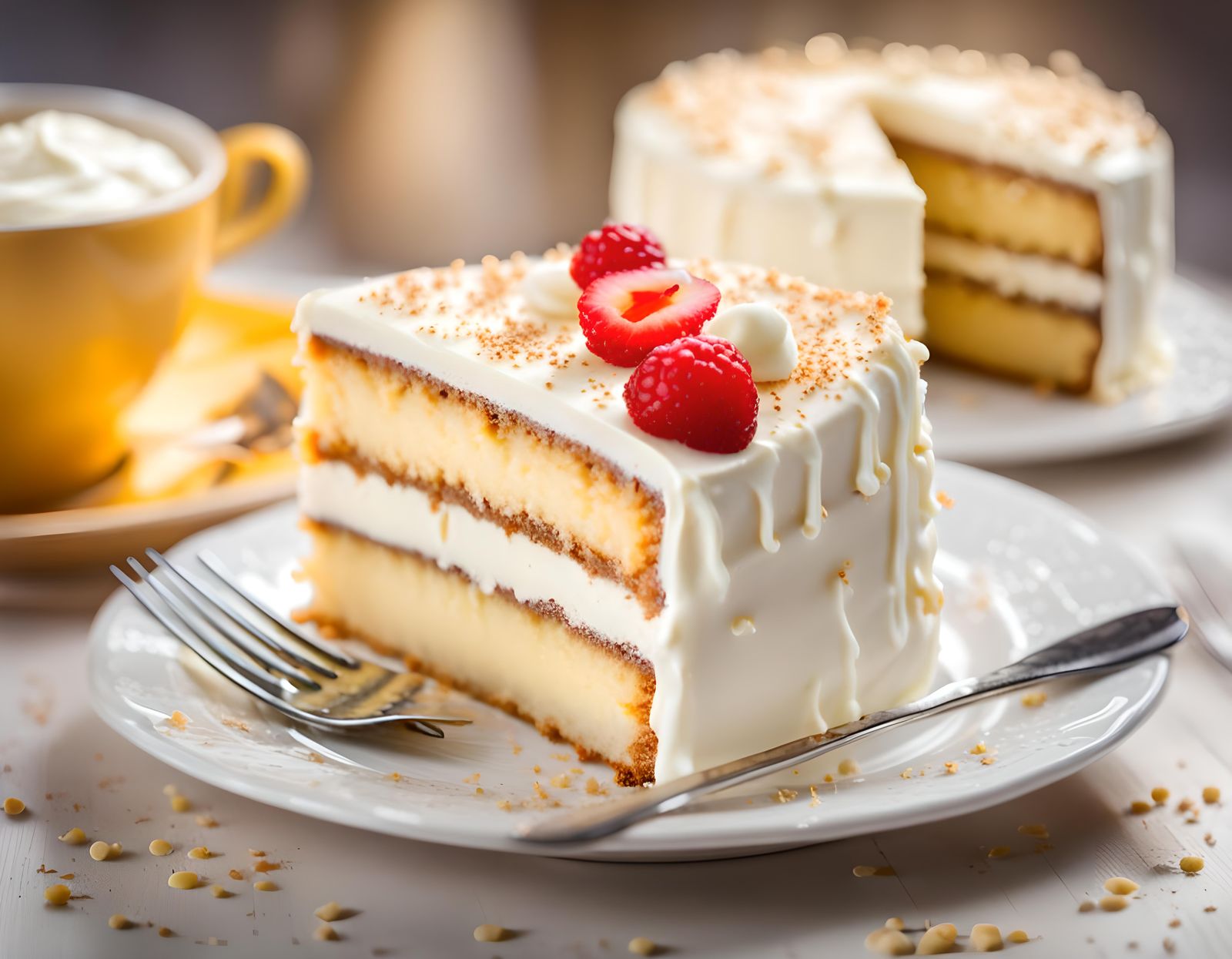 Vanilla Cake in Professional Photography Style