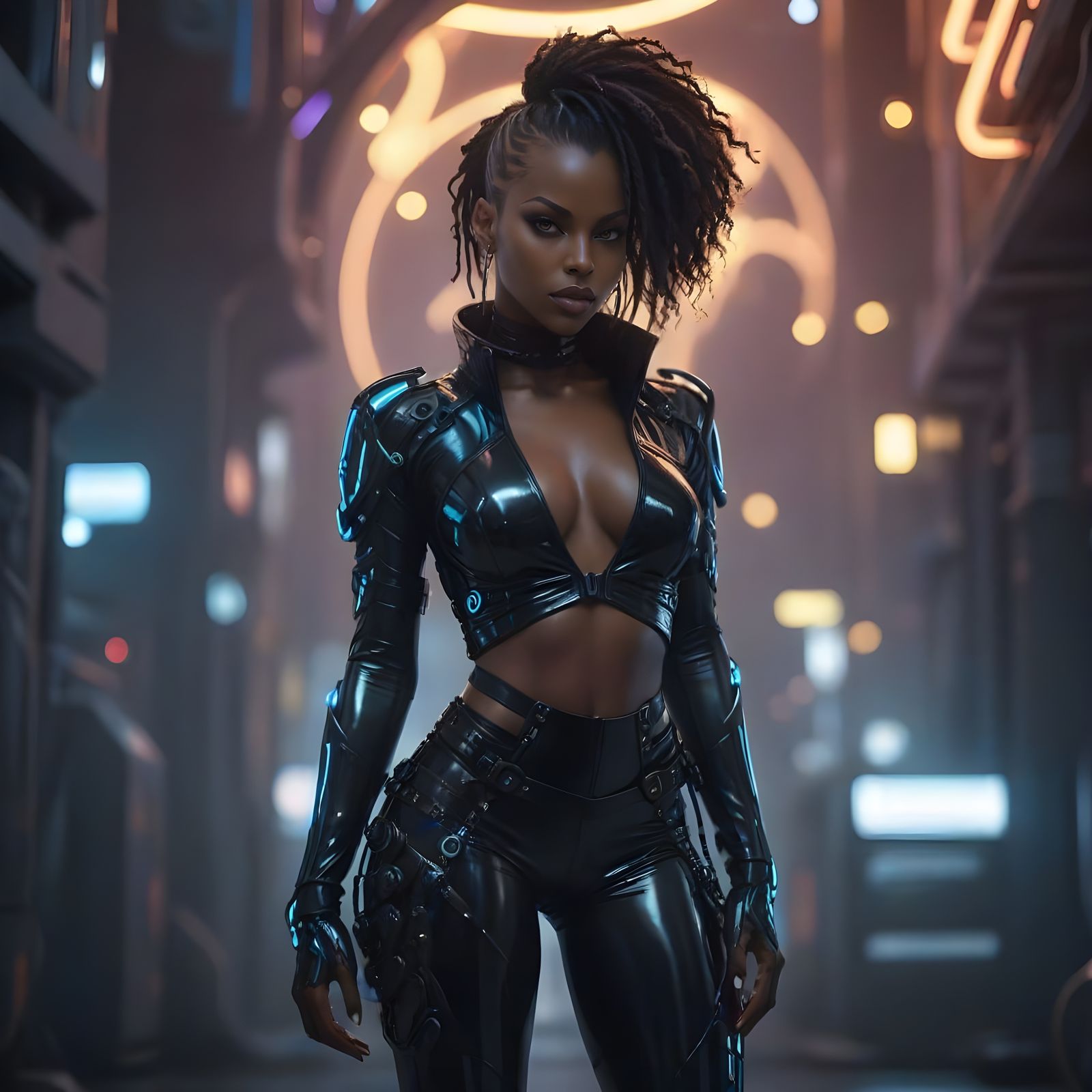 Deadly African-American Assassin in Futuristic Biomechanical...