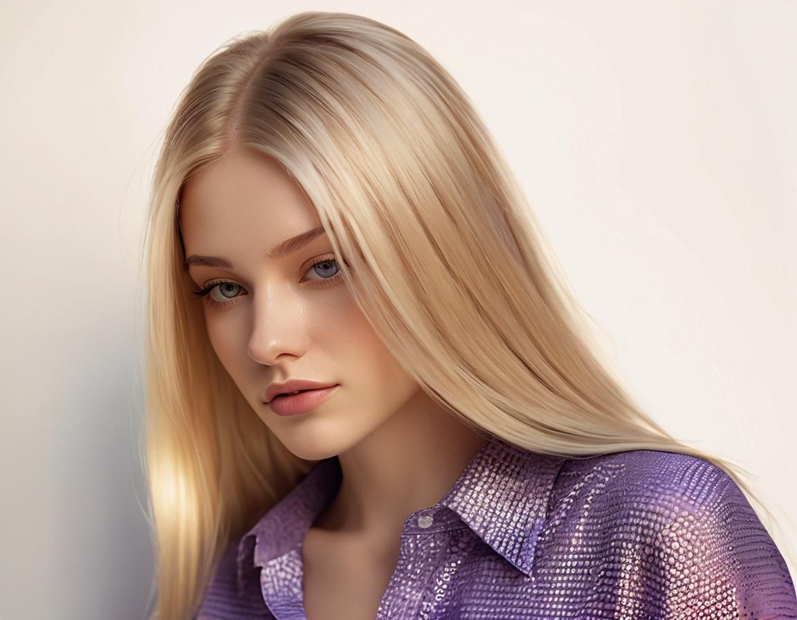 beautiful girl, long straight blonde hair