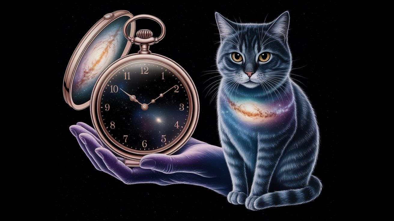 Cosmic Watch Kitty in Milky Way Fur