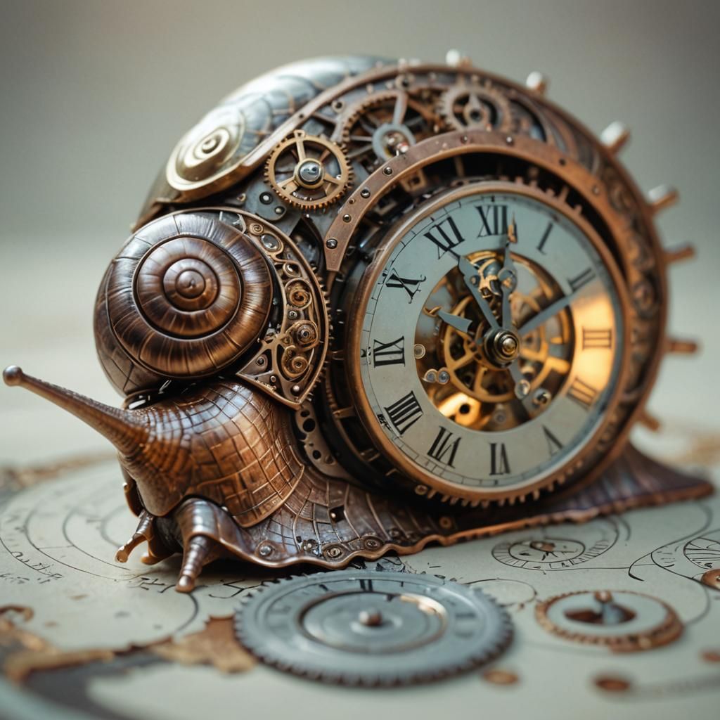 Steampunk Clockwork Snail Illustration