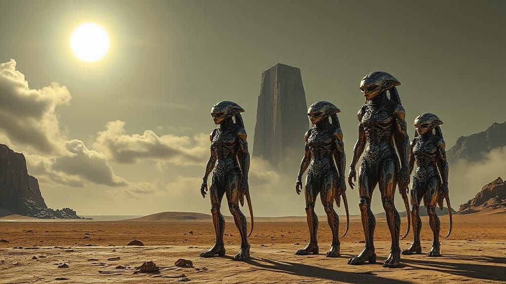 Regalian Aliens on Alien Landscape