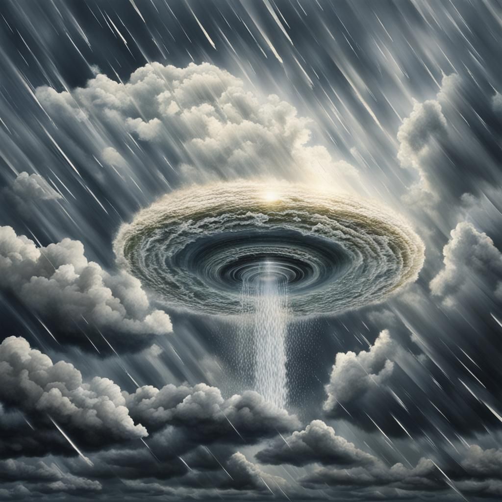 Dramatic Cloud Vortex with Dynamic Lighting