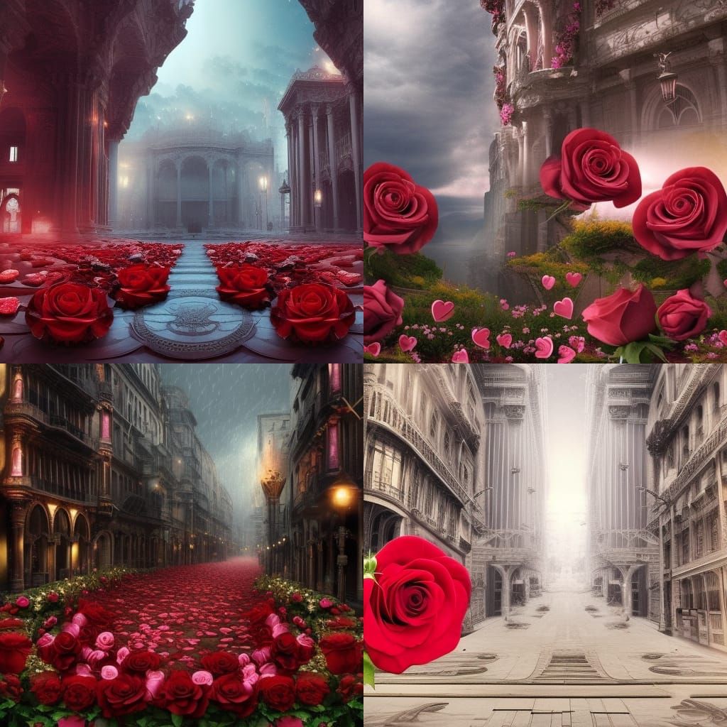Valentine's Day: Hearts, Roses, and Peace in Digital Paintin...