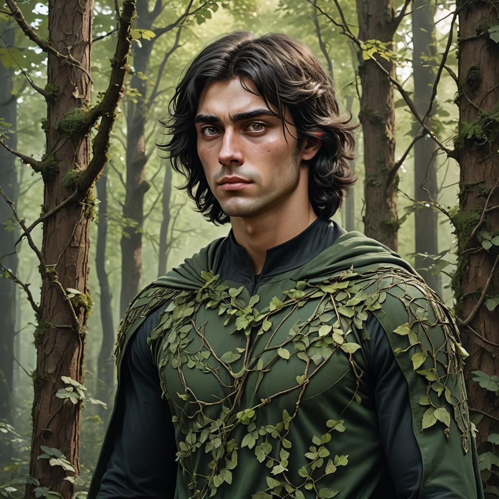 Hyperrealistic Portrait of a Forest Superhero