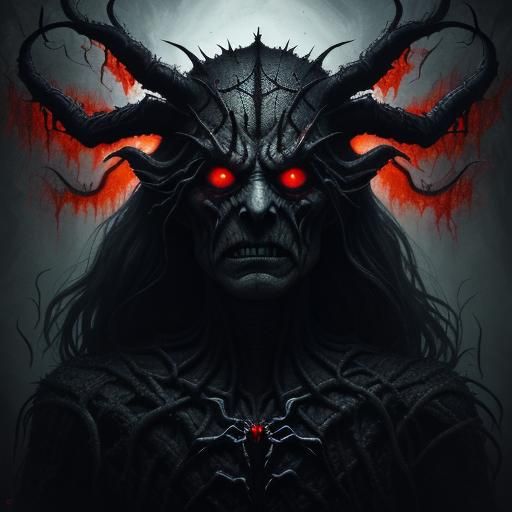 Demonic Spider-Man Portrait in Dark Fantasy Style