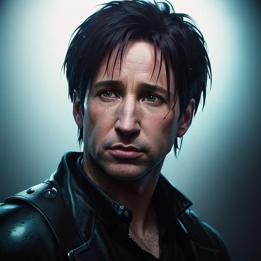 Hyperrealistic Portrait with Colorful Accents