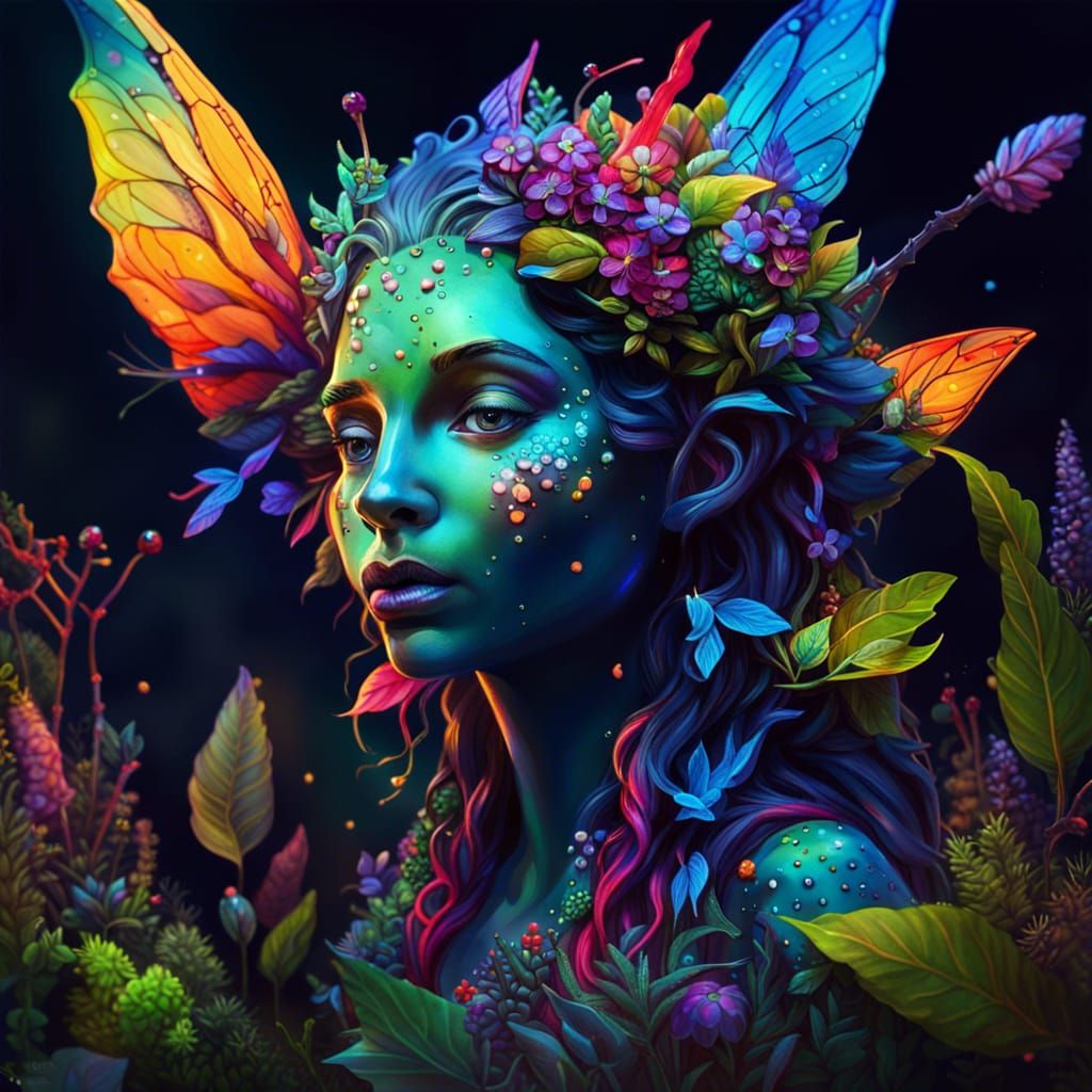 Mystical Faerie Folk Terrarium: Detailed Splash Art