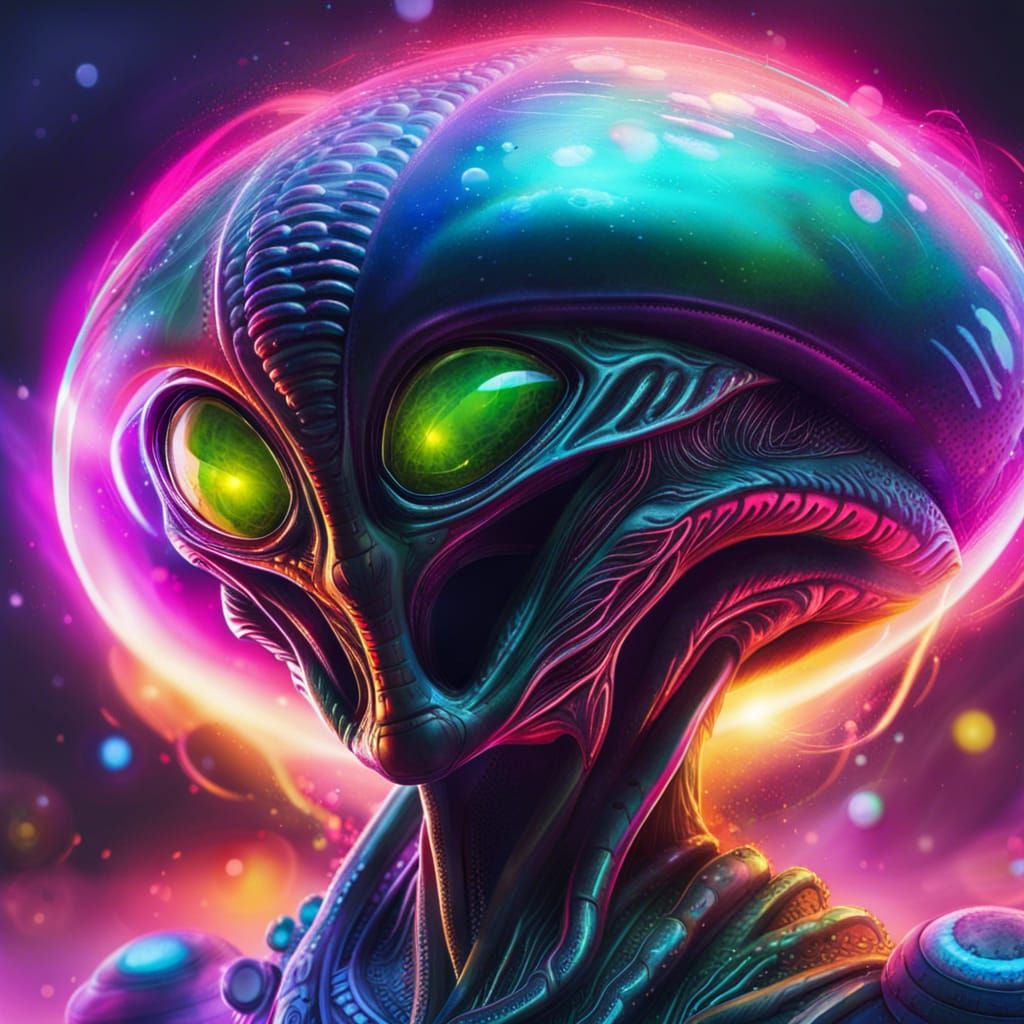 Hyperrealistic Alien UFO Landing Concept Art