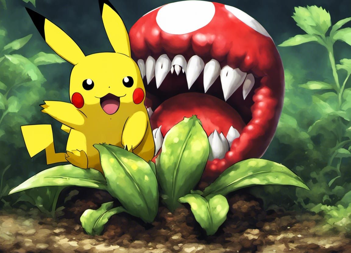 Piranha Plant Eats Pikachu