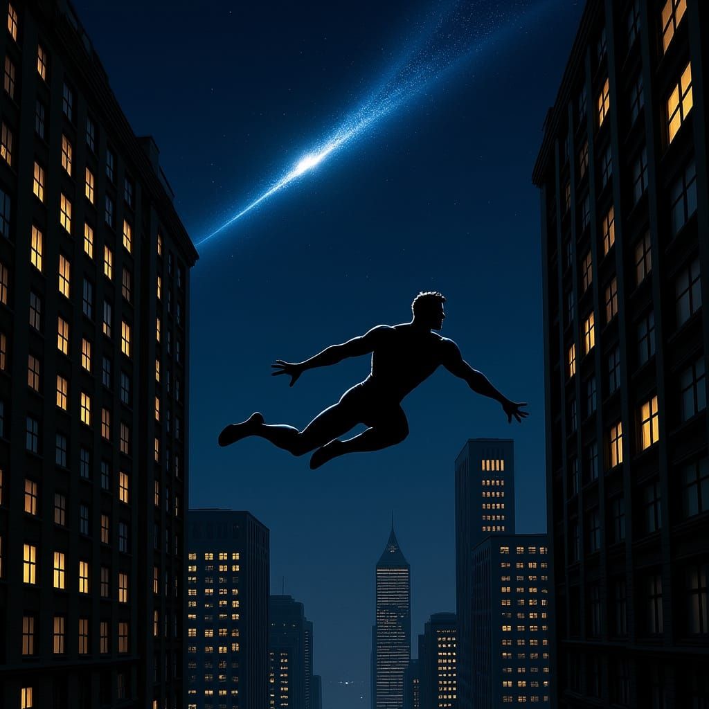 DC Superhero Parkour Under Haley's Comet in Jim Lee Style