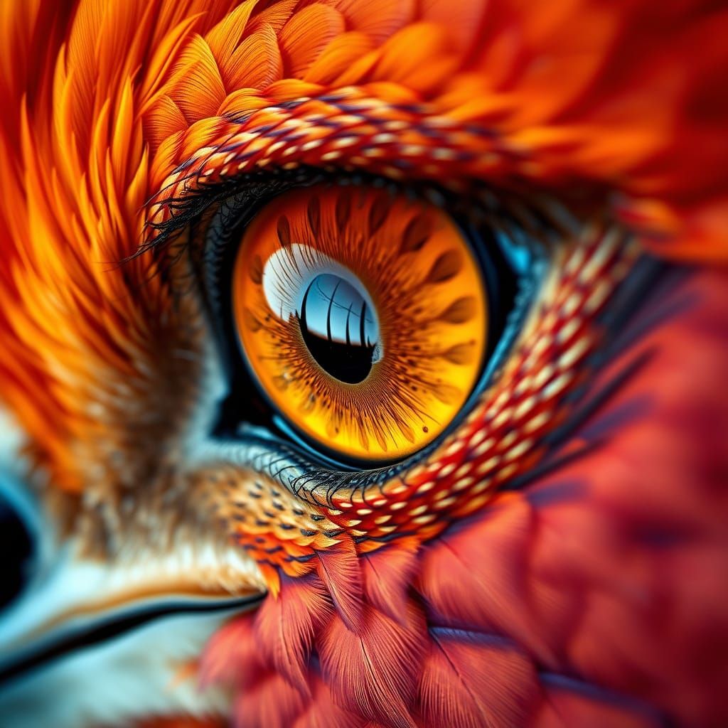 Phoenix Eye Close-Up: Intricate Details in Cinematic Style