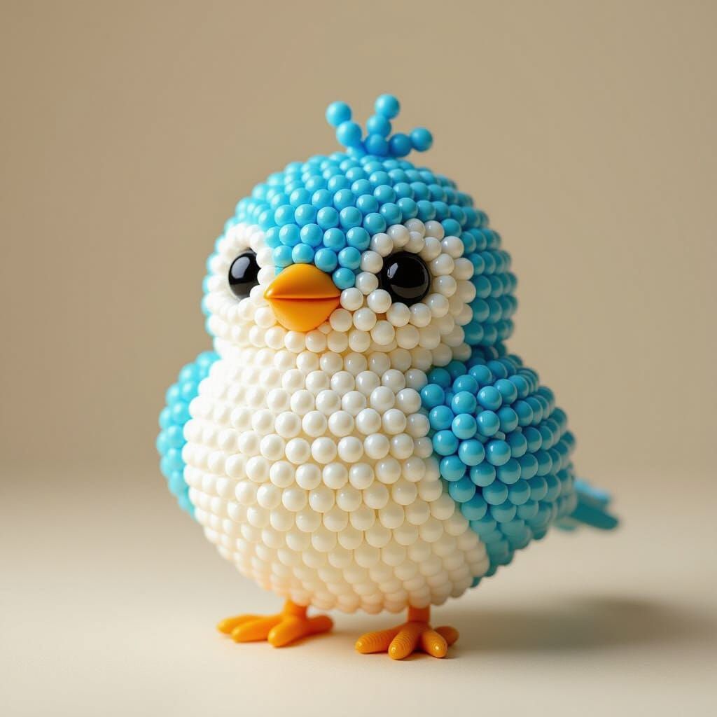 Cute Beaded Bird: Simple and Detailed Design