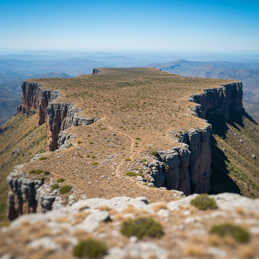 Flat-Topped Mountain Plateau in Photorealistic Style