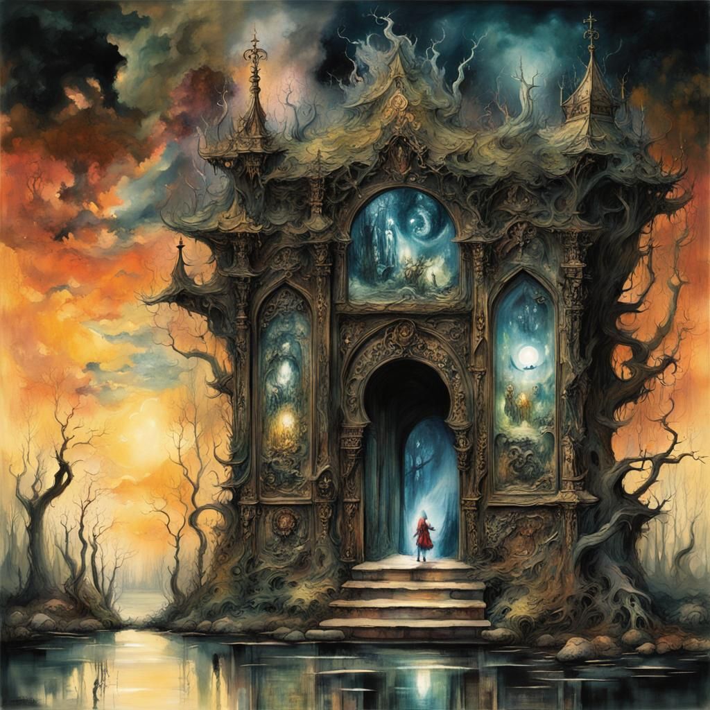 Wizard at Hell's Gate Inspired by Bosch