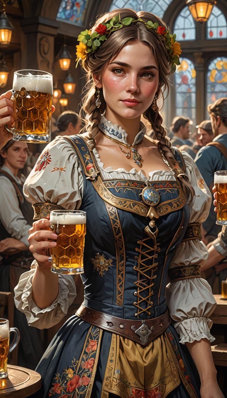 Woman in German Dress: Detailed Portrait